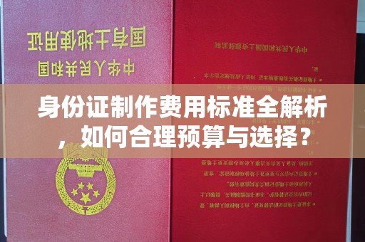 仁武身份证制作费用标准全解析，如何合理预算与选择？