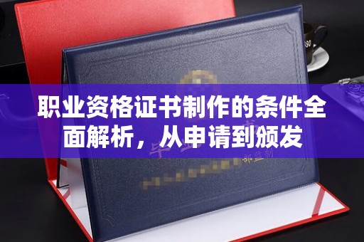 仁武职业资格证书制作的条件全面解析，从申请到颁发
