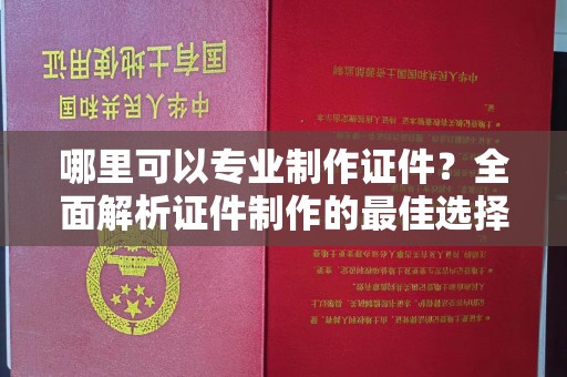 仁武哪里可以专业制作证件？全面解析证件制作的最佳选择