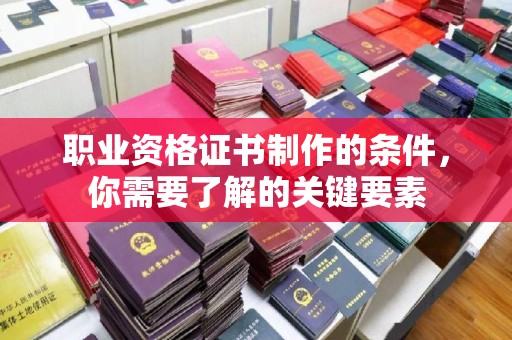 仁武职业资格证书制作的条件，你需要了解的关键要素